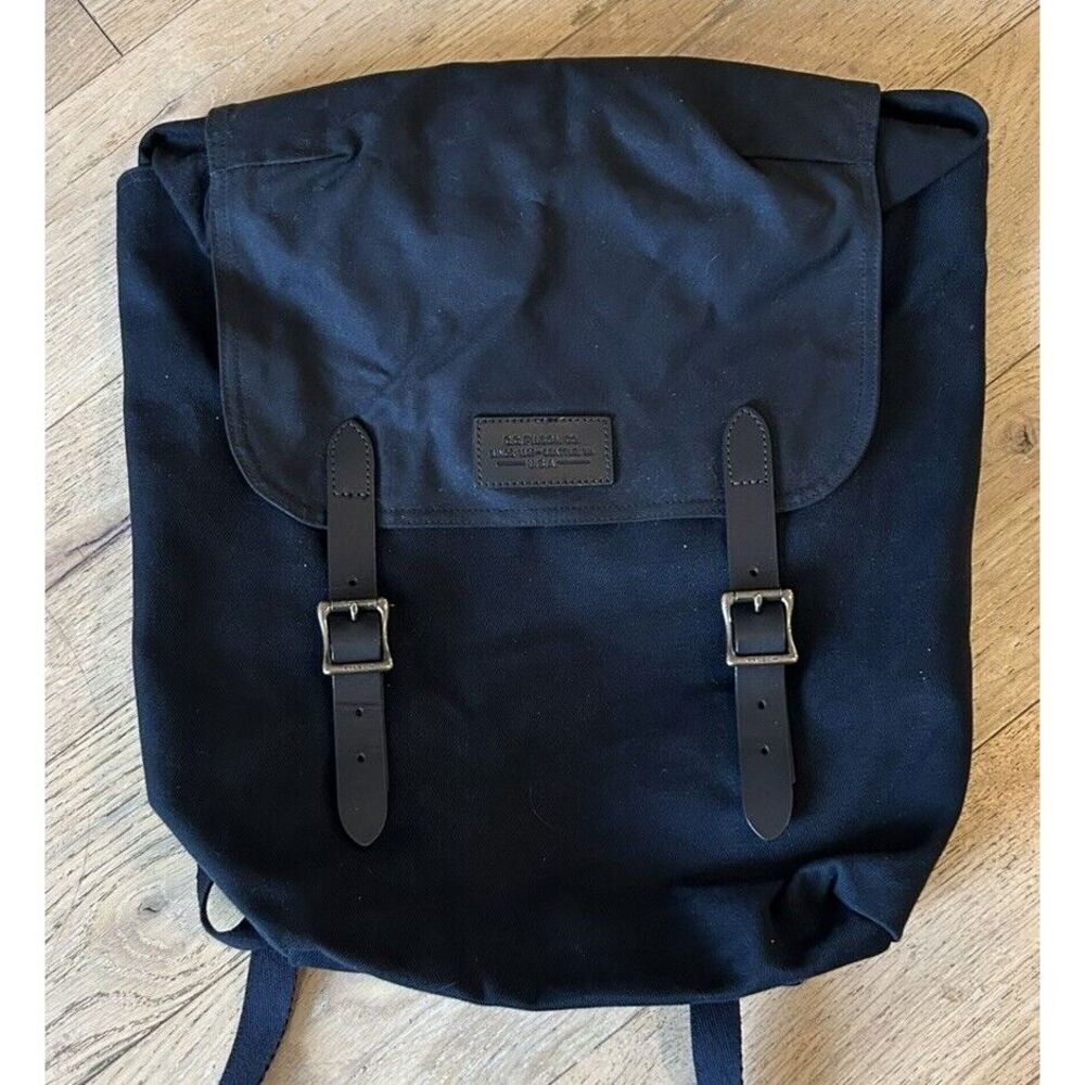 C.C. Filson - Black Canvas Backpack - EUC - Leather Straps & Buckles